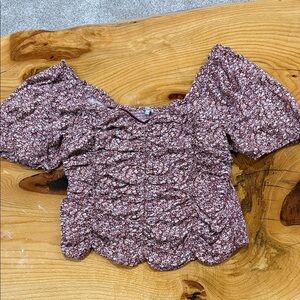 Country Floral Puff Sleeve Top